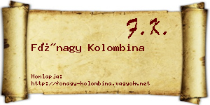 Fónagy Kolombina névjegykártya